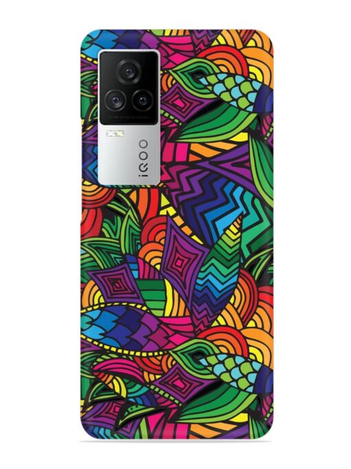 Abstract Multicolor Seamless Snap Case for Iqoo 7 Legend (5G) Zapvi