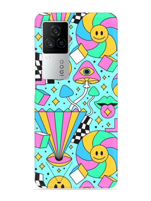 Trippy Rainbow 60S Snap Case for Iqoo 7 Legend (5G) Zapvi