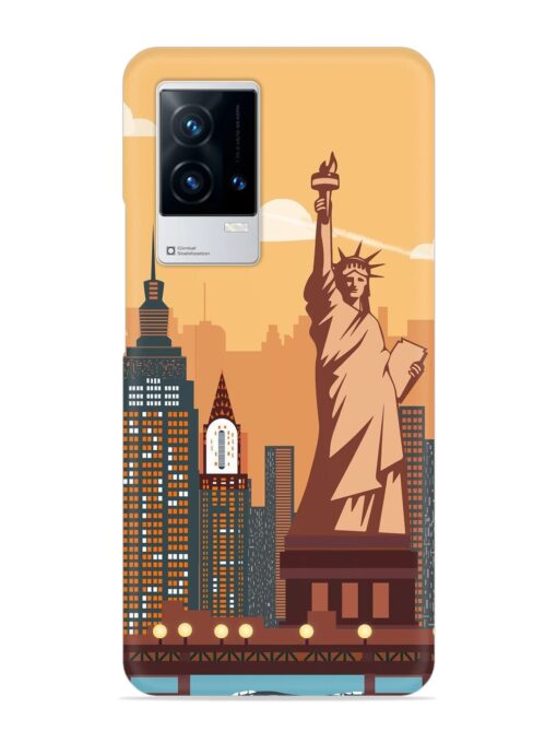 New York Statue Of Liberty Architectural Scenery Snap Case for Iqoo 8 Zapvi