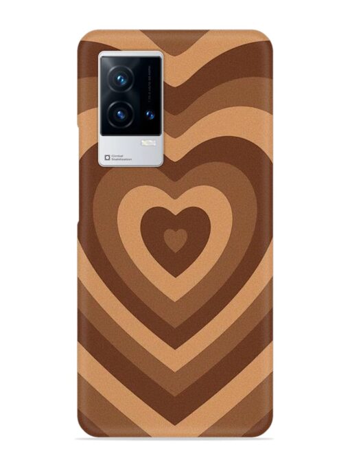 Brown Heart Snap Case for Iqoo 9 (5G) Zapvi