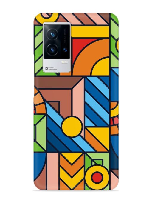 Colorful Geometric Snap Case for Iqoo 9 (5G) Zapvi