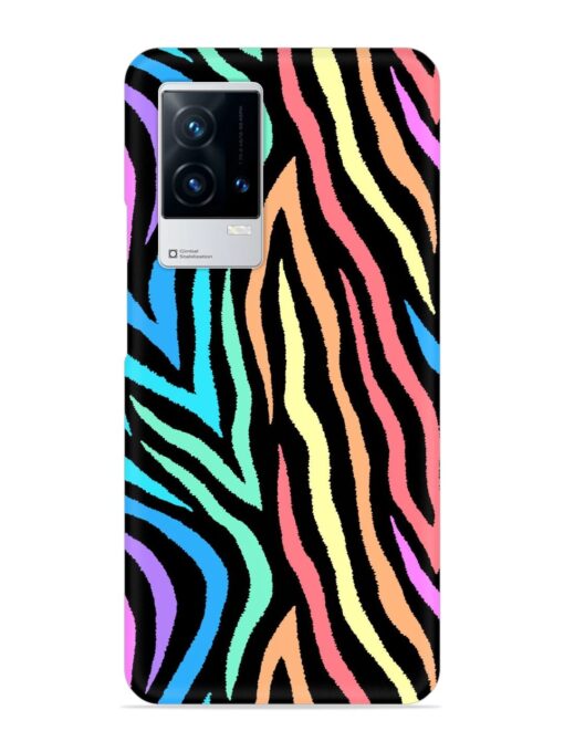 Colorful Abstract Zebra Snap Case for Iqoo 9 (5G) Zapvi