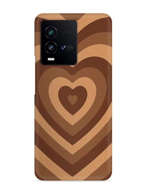 Brown Heart Snap Case for Iqoo 9T (5G) Zapvi