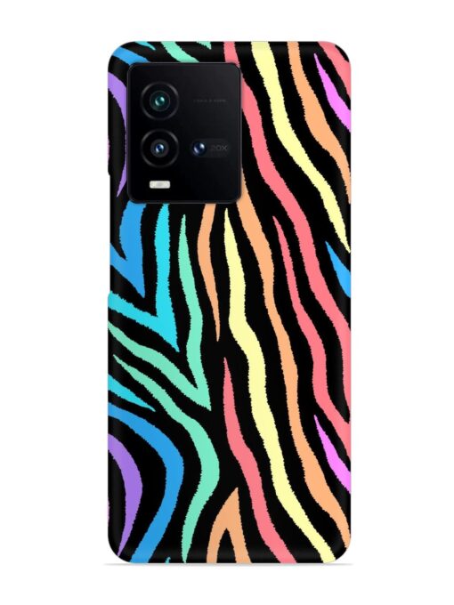 Colorful Abstract Zebra Snap Case for Iqoo 9T (5G) Zapvi