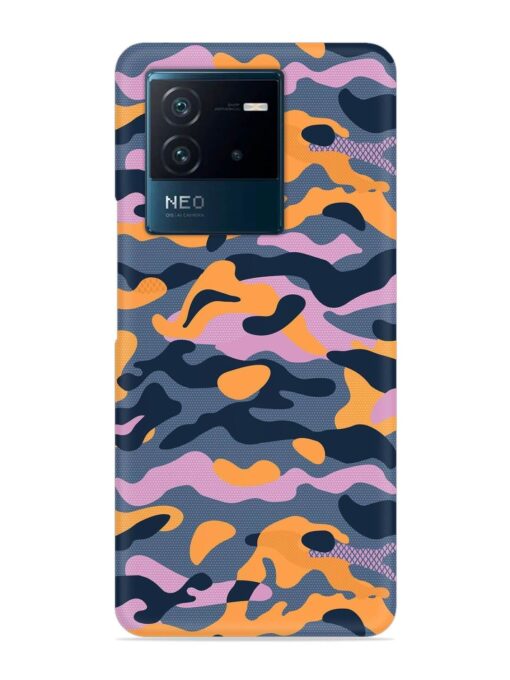 Camouflage Army Military English Orange Art Snap Case for Iqoo Neo 6 (5G) Zapvi