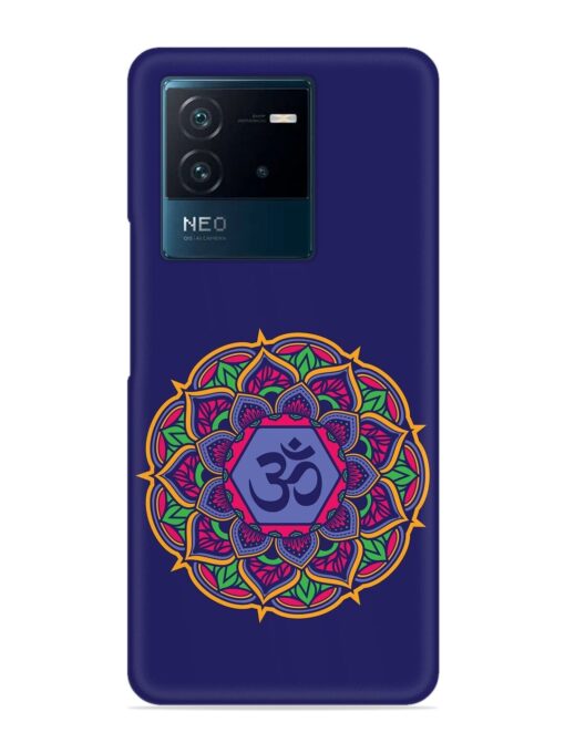 Om Mandala Art Blue Snap Case for Iqoo Neo 6 (5G) Zapvi