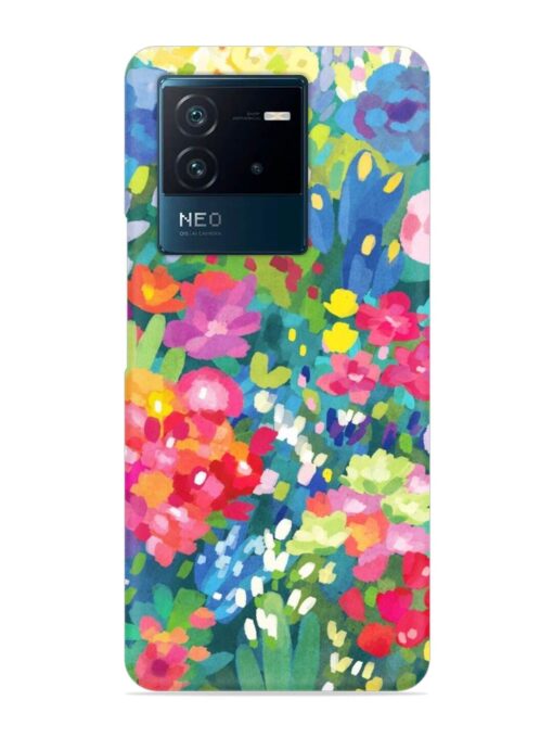 Watercolor Flower Art Snap Case for Iqoo Neo 6 (5G) Zapvi