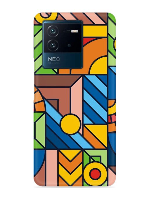 Colorful Geometric Snap Case for Iqoo Neo 6 (5G) Zapvi