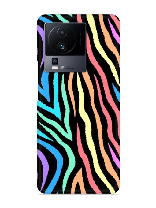 Colorful Abstract Zebra Snap Case for Iqoo Neo 7 (5G) Zapvi