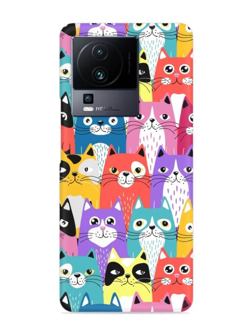 Funny Cartoon Cats Snap Case for Iqoo Neo 7 (5G) Zapvi