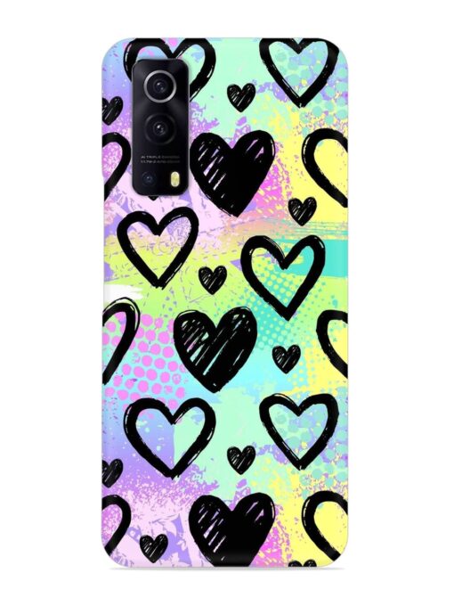 Bright Pattern Hearts Snap Case for Iqoo Z3 (5G) Zapvi