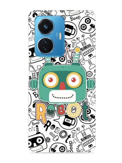 Robot Modern Seamless Pattern Snap Case for Iqoo Z6 (44W) Zapvi