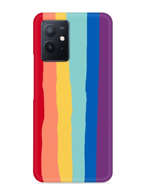 Rainbow Genuine Liquid Snap Case for Iqoo Z6 (5G) Zapvi