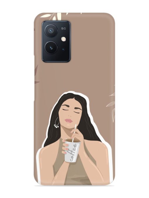 Girl With Coffee Snap Case for Iqoo Z6 (5G) Zapvi