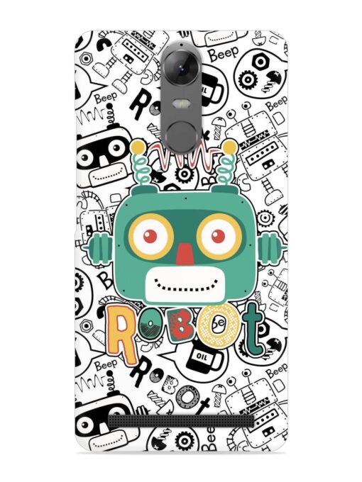 Robot Modern Seamless Pattern Snap Case for Lenovo K5 Note Zapvi