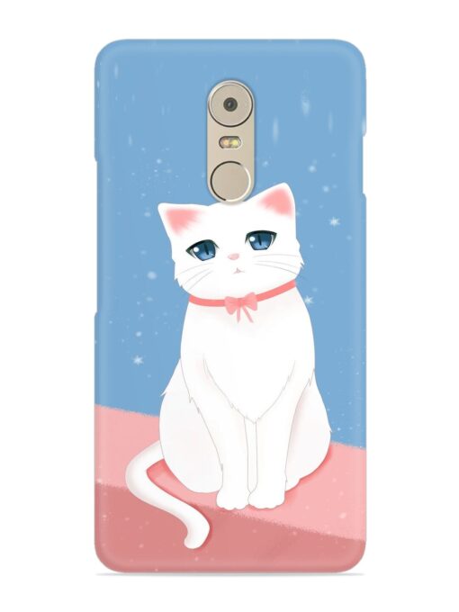 Cute White Cat Snap Case for Lenovo K6 Note Zapvi