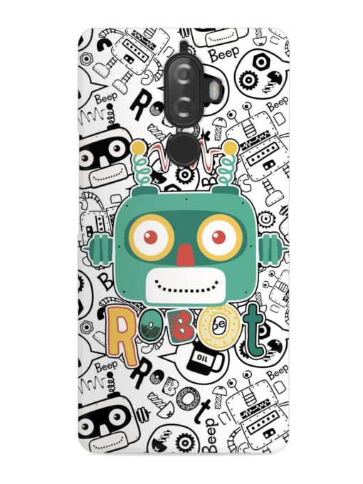 Robot Modern Seamless Pattern Snap Case for Lenovo K8 Plus Zapvi