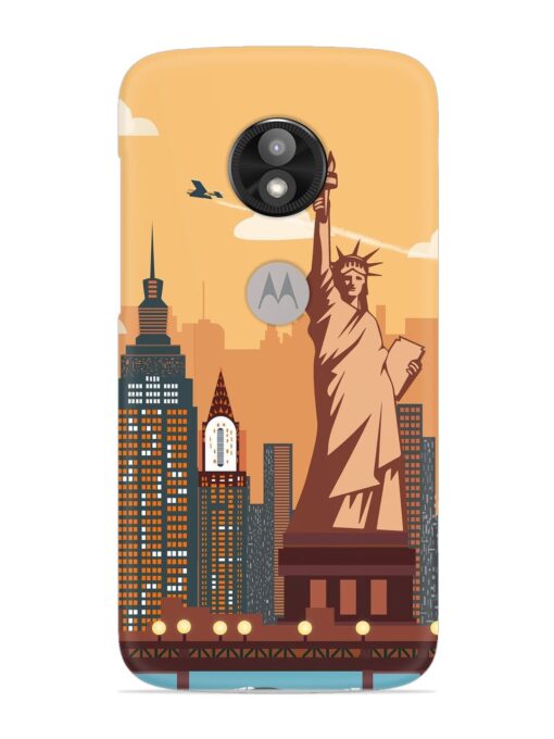 New York Statue Of Liberty Architectural Scenery Snap Case for Motorola Moto E5 Play Zapvi