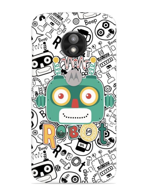 Robot Modern Seamless Pattern Snap Case for Motorola Moto E5 Play Zapvi