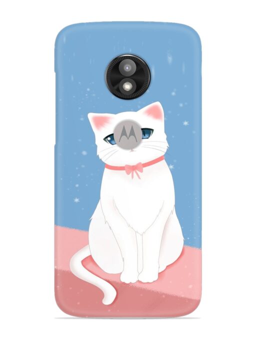 Cute White Cat Snap Case for Motorola Moto E5 Play Zapvi