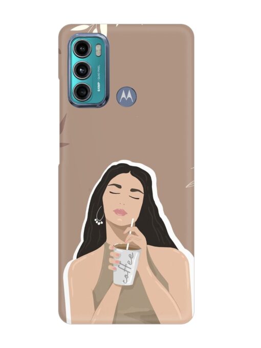 Girl With Coffee Snap Case for Motorola Moto G40 Fusion Zapvi