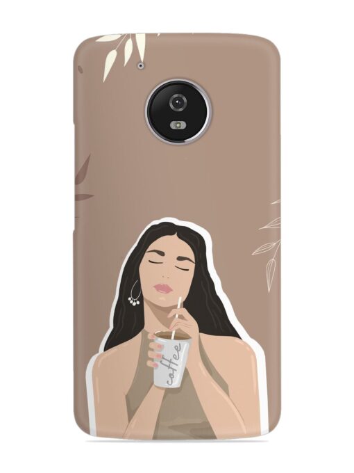 Girl With Coffee Snap Case for Motorola Moto G5 Zapvi