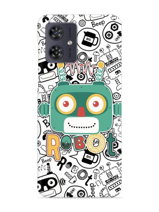 Robot Modern Seamless Pattern Snap Case for Motorola Moto G54 (5G) Zapvi