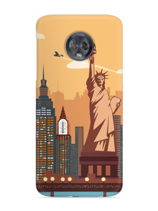 New York Statue Of Liberty Architectural Scenery Snap Case for Motorola Moto G6 Zapvi