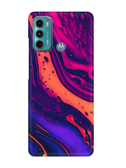 Fluid Blue Pink Art Snap Case for Motorola Moto G60 Zapvi