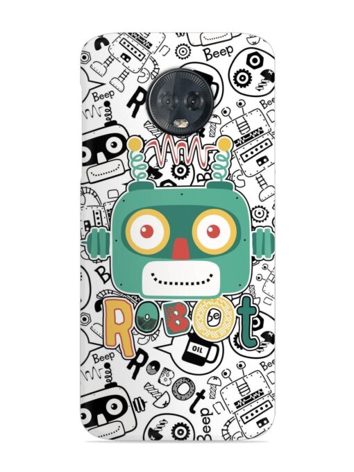 Robot Modern Seamless Pattern Snap Case for Motorola Moto G6 Plus Zapvi