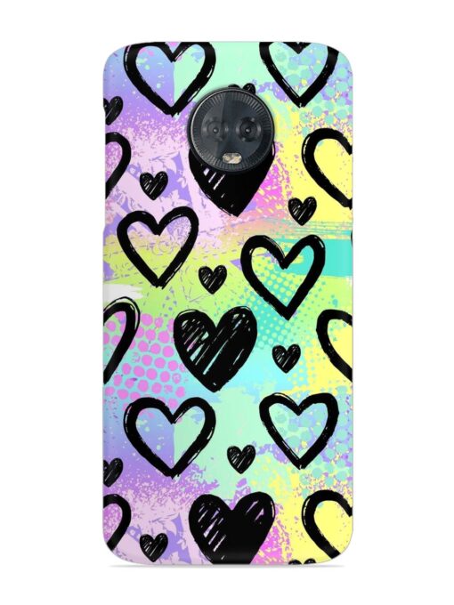 Bright Pattern Hearts Snap Case for Motorola Moto G6 Plus Zapvi