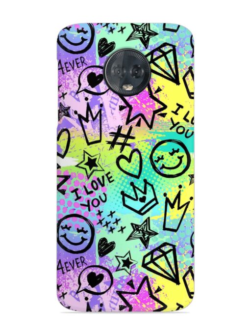 Bright Seamless Pattern Snap Case for Motorola Moto G6 Plus Zapvi