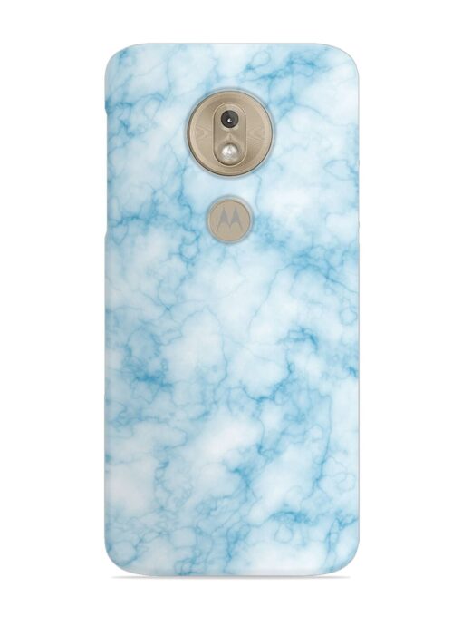 Blue White Natural Marble Snap Case for Motorola Moto G7 Play Zapvi