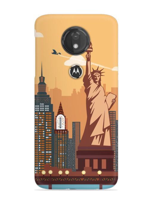 New York Statue Of Liberty Architectural Scenery Snap Case for Motorola Moto G7 Power Zapvi