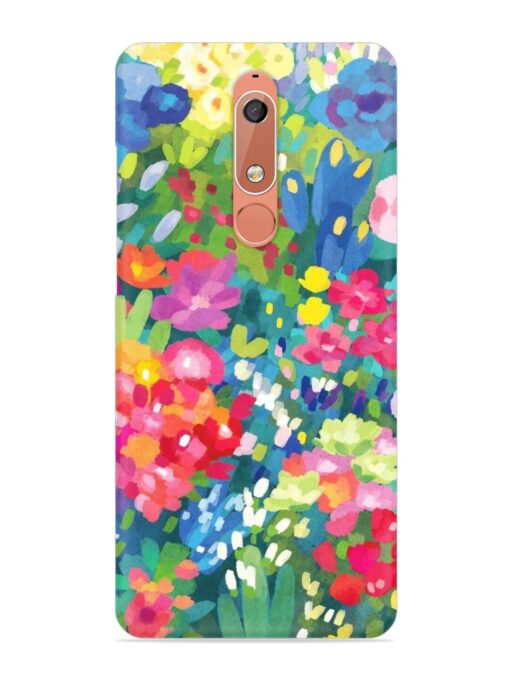 Watercolor Flower Art Snap Case for Nokia 5.1 Zapvi