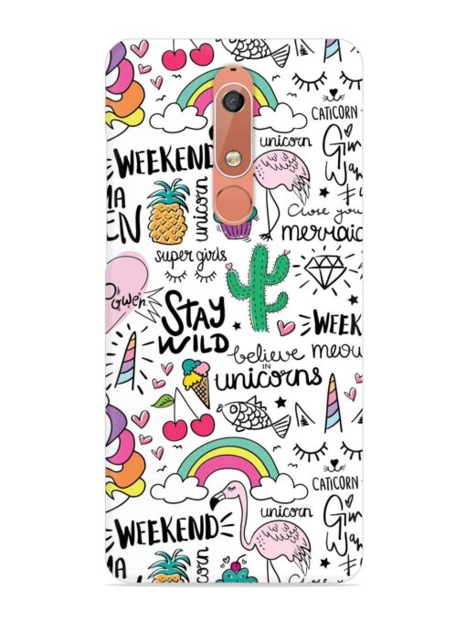 Unicorn Ice Cream Snap Case for Nokia 5.1 Zapvi