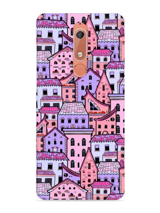 Seamless Pattern Houses Snap Case for Nokia 5.1 Zapvi