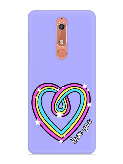 Colorful Rainbow Heart Snap Case for Nokia 5.1 Zapvi