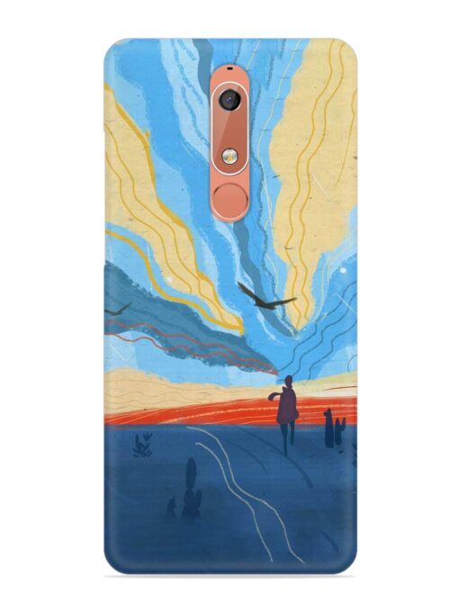 Minimal Abstract Landscape Snap Case for Nokia 5.1 Zapvi