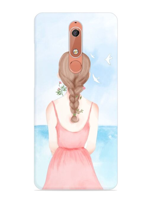 Watercolor Girl Vector Snap Case for Nokia 5.1 Zapvi