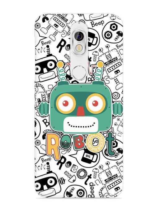 Robot Modern Seamless Pattern Snap Case for Nokia 7 Zapvi