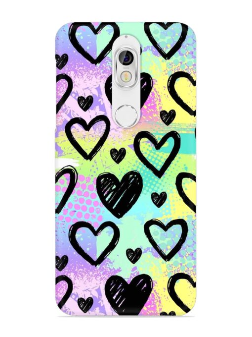 Bright Pattern Hearts Snap Case for Nokia 7 Zapvi