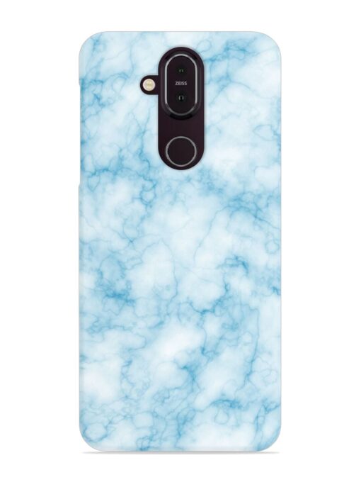 Blue White Natural Marble Snap Case for Nokia 7.1 Zapvi