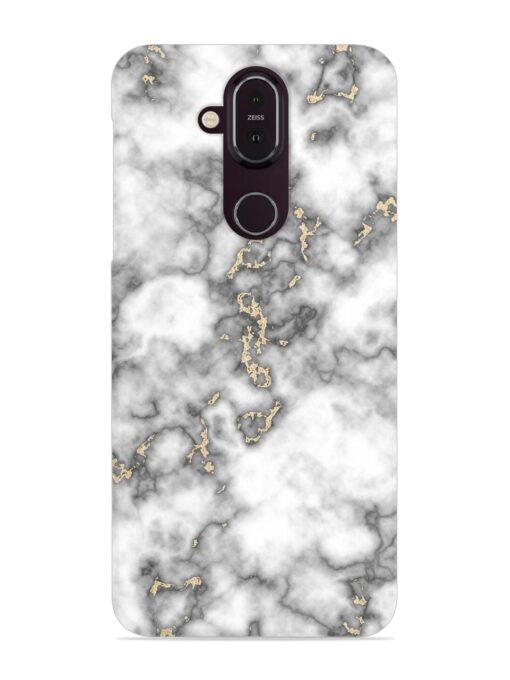 Gray And Gold Marble Snap Case for Nokia 7.1 Zapvi