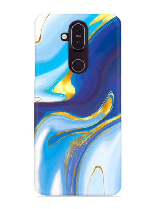 Watercolor Background With Golden Foil Snap Case for Nokia 7.1 Zapvi