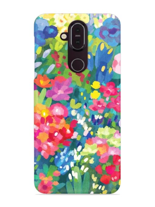 Watercolor Flower Art Snap Case for Nokia 7.1 Zapvi