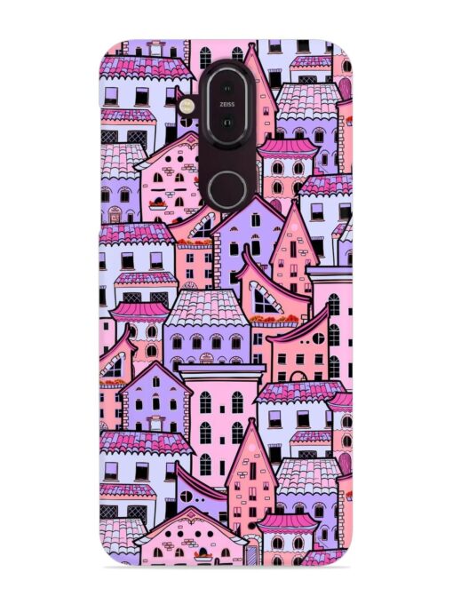 Seamless Pattern Houses Snap Case for Nokia 7.1 Zapvi