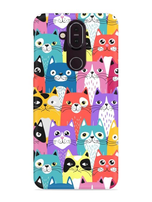 Funny Cartoon Cats Snap Case for Nokia 7.1 Zapvi