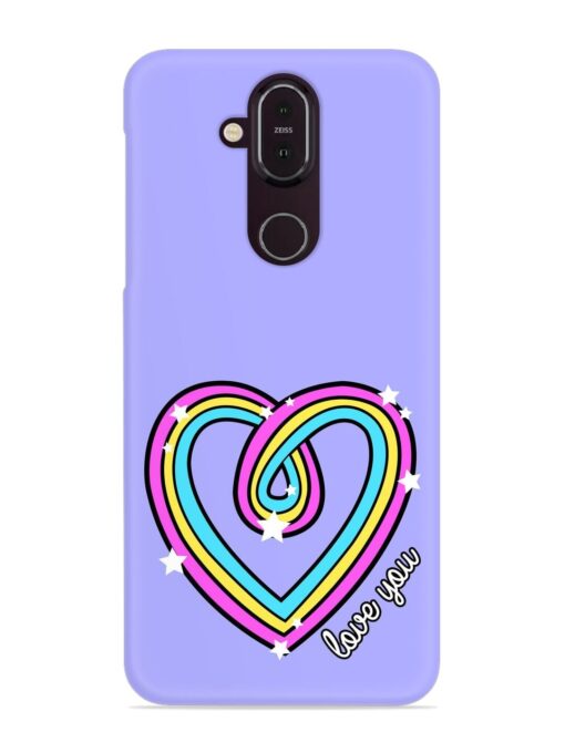 Colorful Rainbow Heart Snap Case for Nokia 7.1 Zapvi