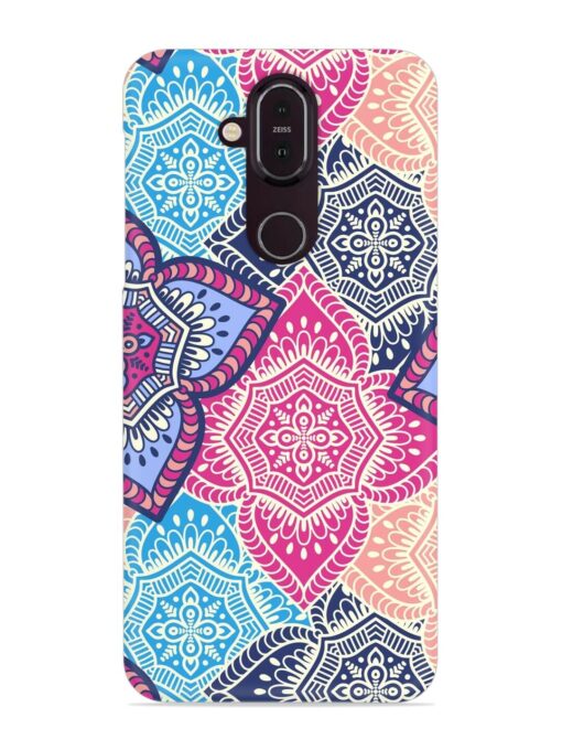 Ethnic Floral Seamless Snap Case for Nokia 7.1 Zapvi